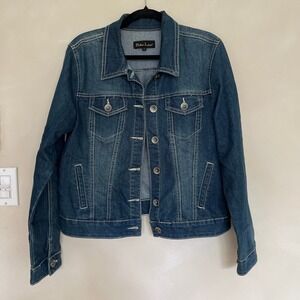 Buba Love Women's Blue Denim Jean Jacket Size L Classic Trucker Style